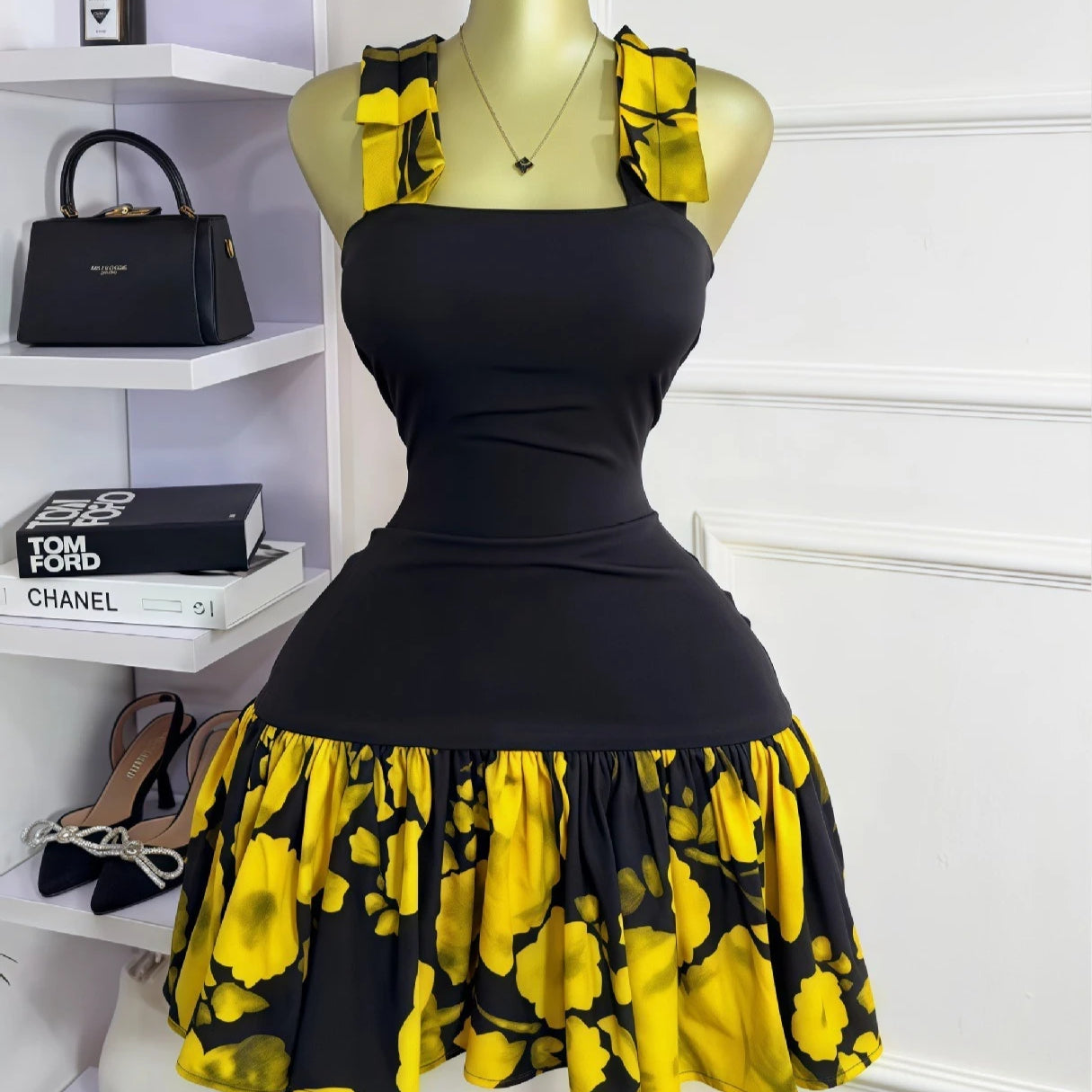 CM.YAYA Women Tie Dye Printed Patchwork Sleeveless Big Swing Bodycon Mid Mini Dress 2025 Vacation Sexy Party Evening Dresses