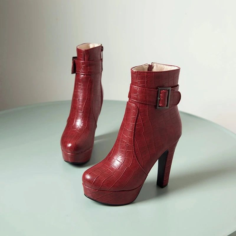 SIMLOVEYO 2021 Yellow Blue Platform Thick High Heeled Sexy Lady Shoes Big Foot Women Ankle Boots Big Size 33-50