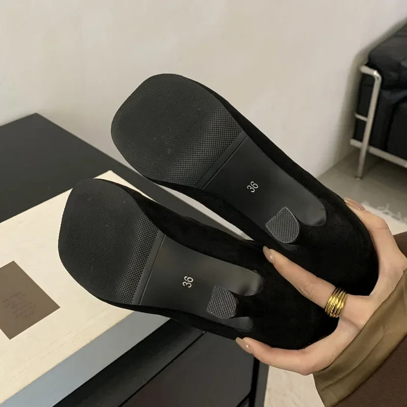 Eilyken Street Style Pleated Round Toe Women Ankle Boots Thin Heels Shoes Winter Concise Chelsea Short Botas Mujer