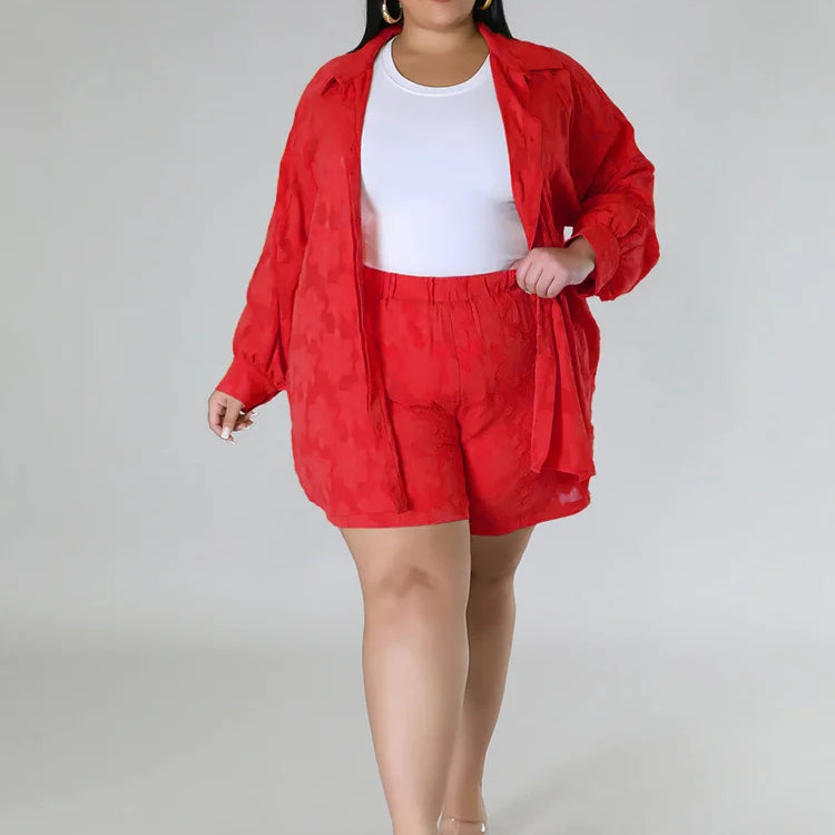 Wmstar Plus Size Two Piece Sets Women New Matching Sets Loose Shirts Top Shorts Tracksuit Casual Summer Wholesale Dropshipping
