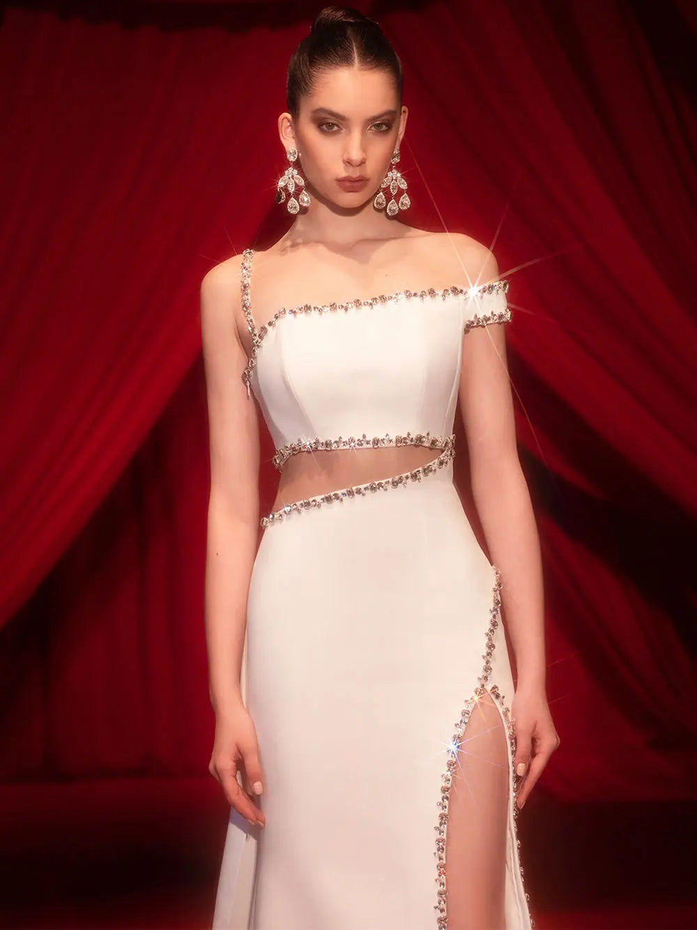 2025 Sexy Women's Light Luxury Water Diamond Waist Long Bandage Dress Sleeveless Bodycon Maxi Dress Evening Club Party Vestidos