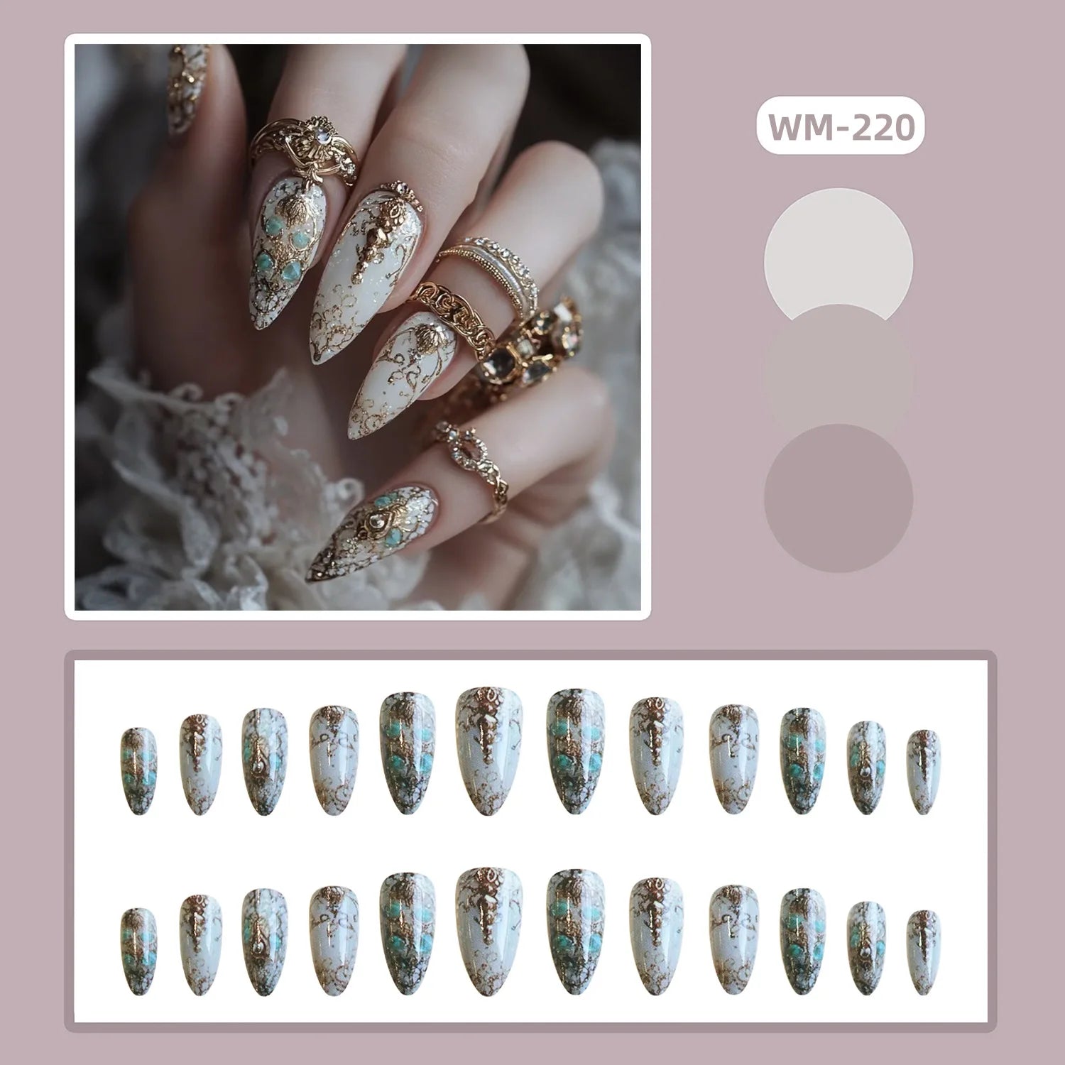 24pcs Classical Flowers Press on Nails Watercolor Butterflys Flowers Print False Nails Wearable Spicy Girls Fake Nails for Women