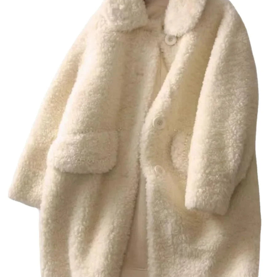 Lamb Fur Coat Women's Winter Jacket 2023 100% Granular Wool Warm Sheep Shearling Real Fur Coats for Women Clothing Fashion FCY