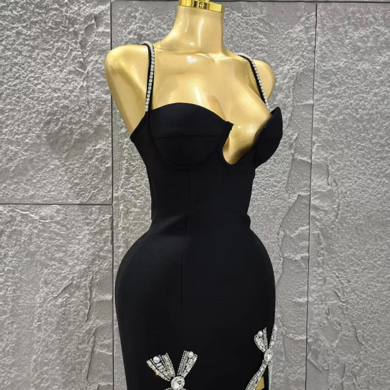 Hot Sale Women Sleeveless Sexy Strap Shinning Diamond Bodycon Mini Bandage Dress Nightclub Party Celebrate Bar Singer Outfit