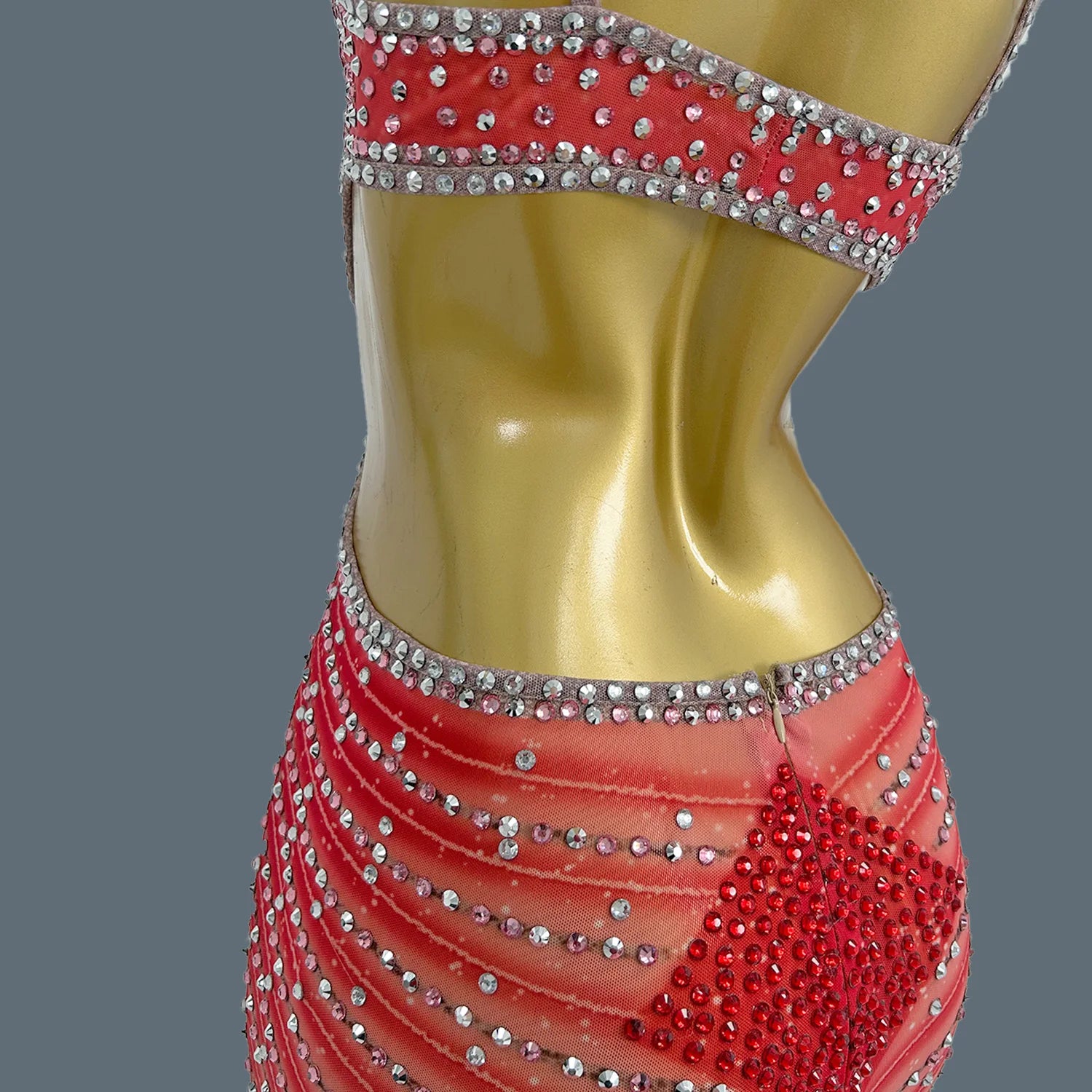 Women's Luxury Sparkly Diamond Maxi Dress Stretch Strap Bodycon Club Mesh Costume for Birthday Party Dinner Xigua