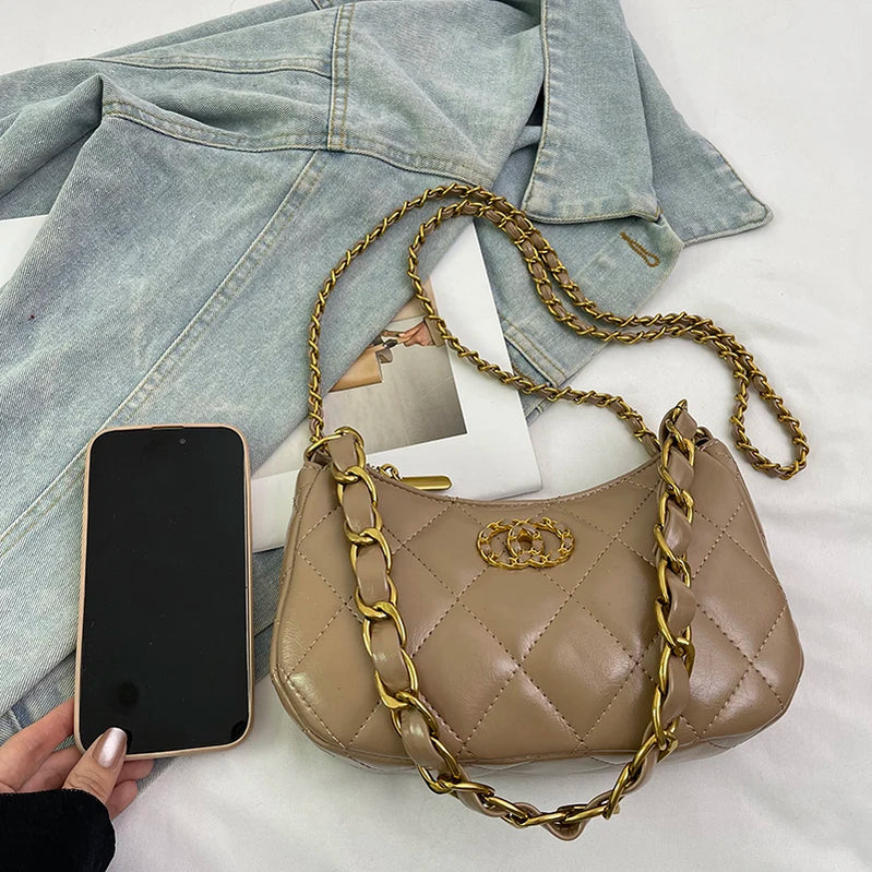 Vintage Designer Women Shoulder Bag Luxury Leather Crossbody Tote High End Handbag Classic Elegant Style