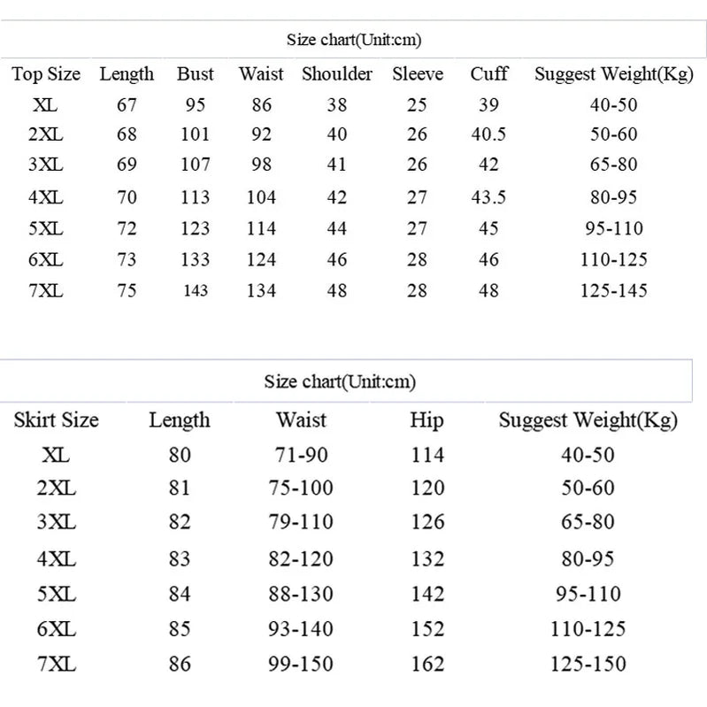 150Kg Plus Size Women's Bust 143 Summer Loose Short Sleeve Chinese Qipao Style Top Skirt Two Piece Set 2XL 3XL 4XL 5XL 6XL 7XL