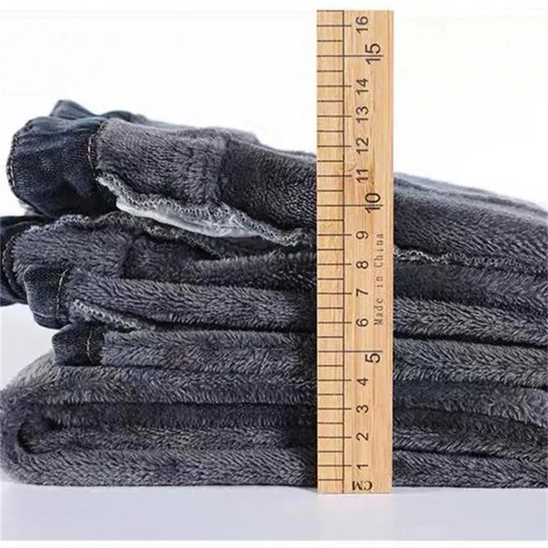 Skinny Velvet Lined Pencil Jeans High Waist Thicken Warm Denim Pants Winter Women Stretch Pantalones Skinny Casual Vaqueros New