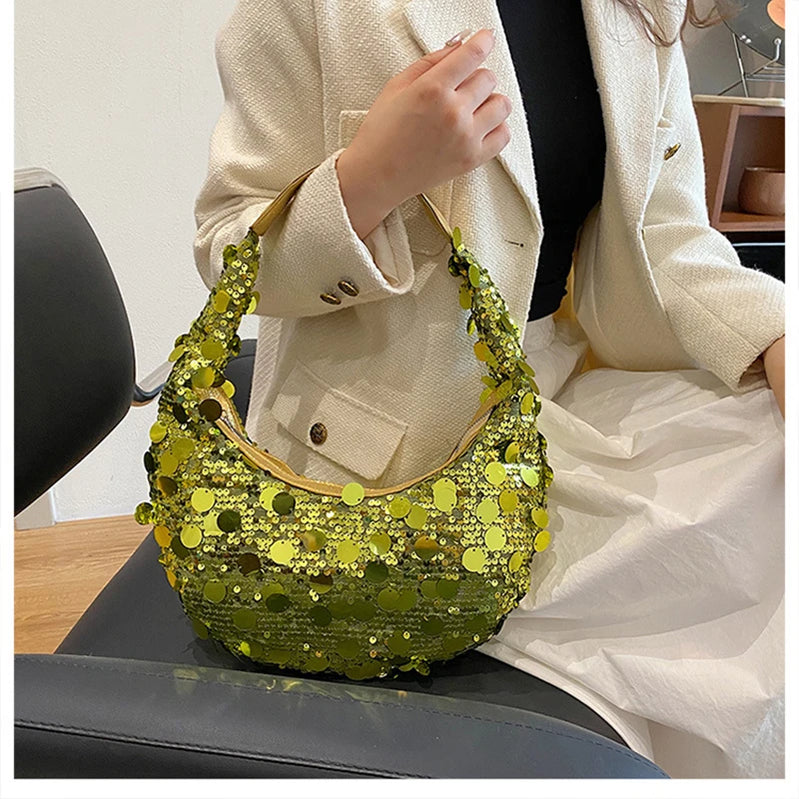 Ylelliset paljetti naisten laukut Designer Sequins Hand Bag Iltapussit kytkin Naisten matka lomapussi käsilaukku