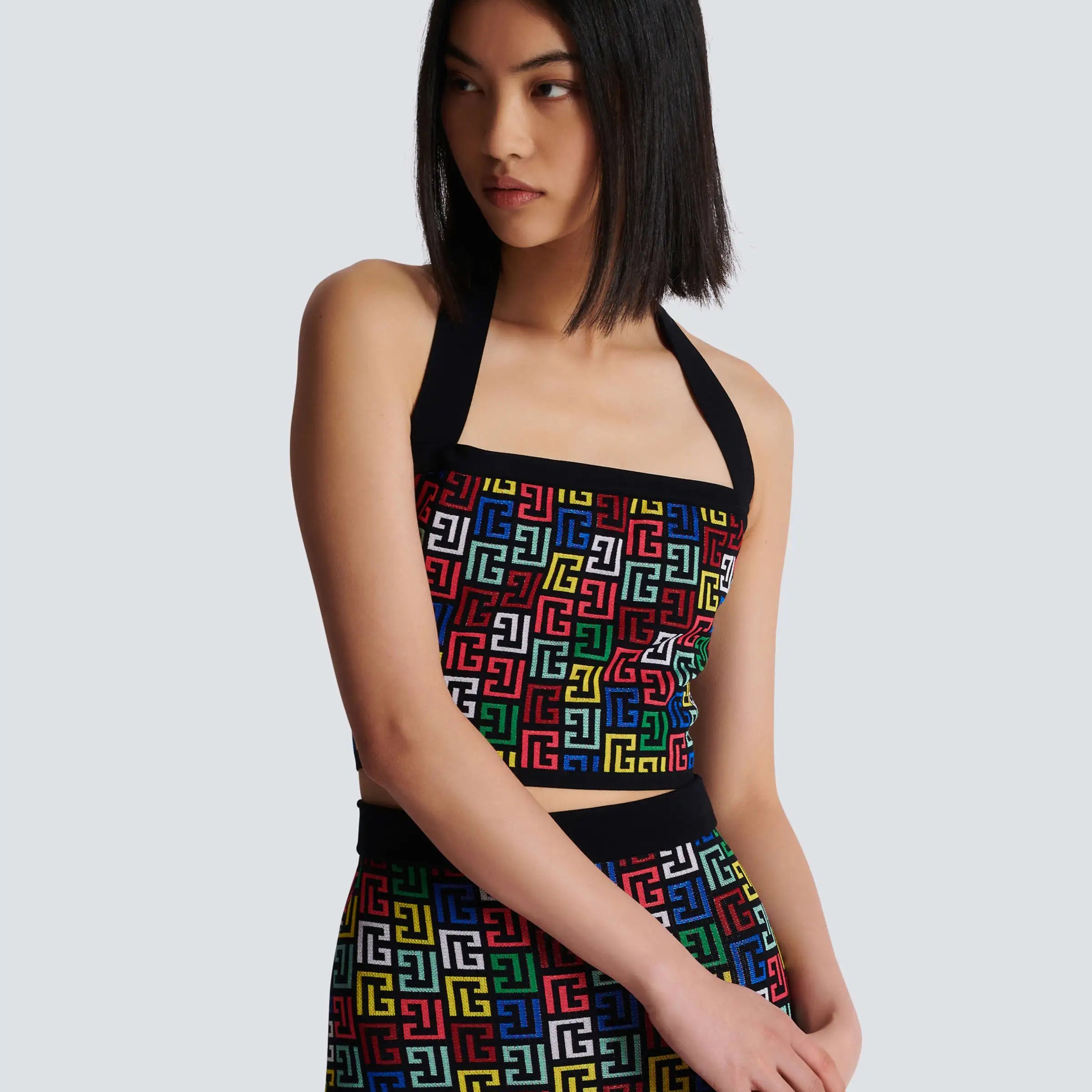 Women Sexy Halter Off the Shoulder Bodycon Mini Bandage Dress 2 Pieces Jacquard Celebrate Nightclub Party Dress Vestido