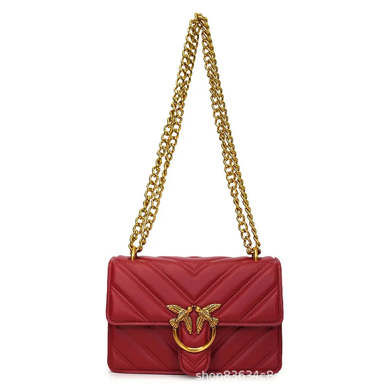 Rhombus Chain Swallow Bag 2025 New Versatile Small Square Bag Fashionable Foreign Style Shoulder Messenger Bag