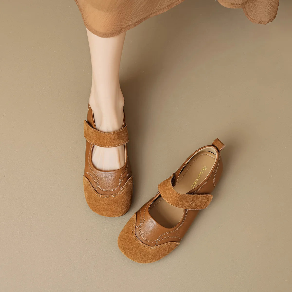 Spring Women's Flat Shoes Korean Style Mary Jane Ladies' Casual Leather Flat Boat Shoes Loafers Work and Party Wear 41-43