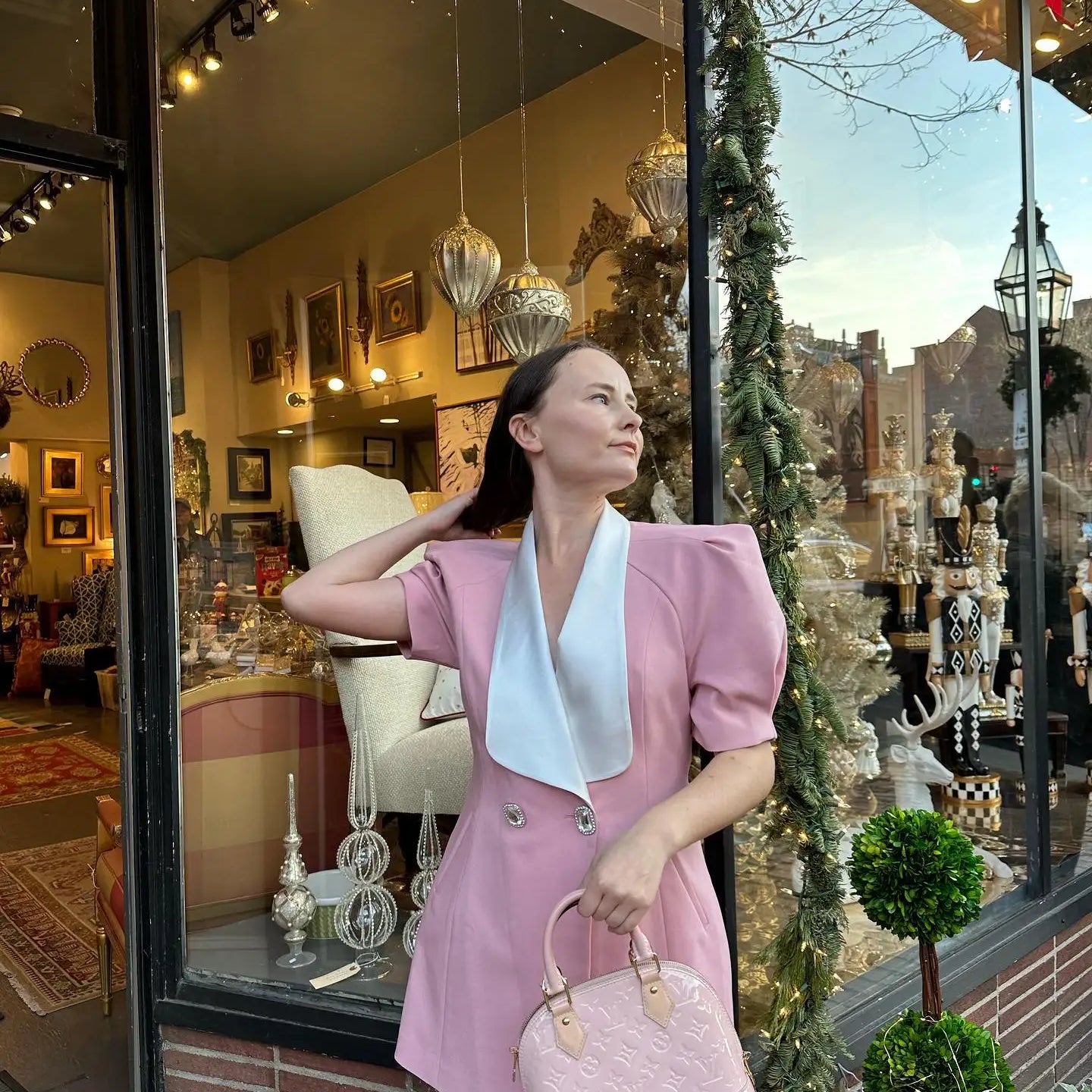 Sexy V Neck Puff Sleeve Back Bow Mini Dress Women Fashion Button Decor Slim Fit Dresses Elegant Female Banquet Vestidos Pink