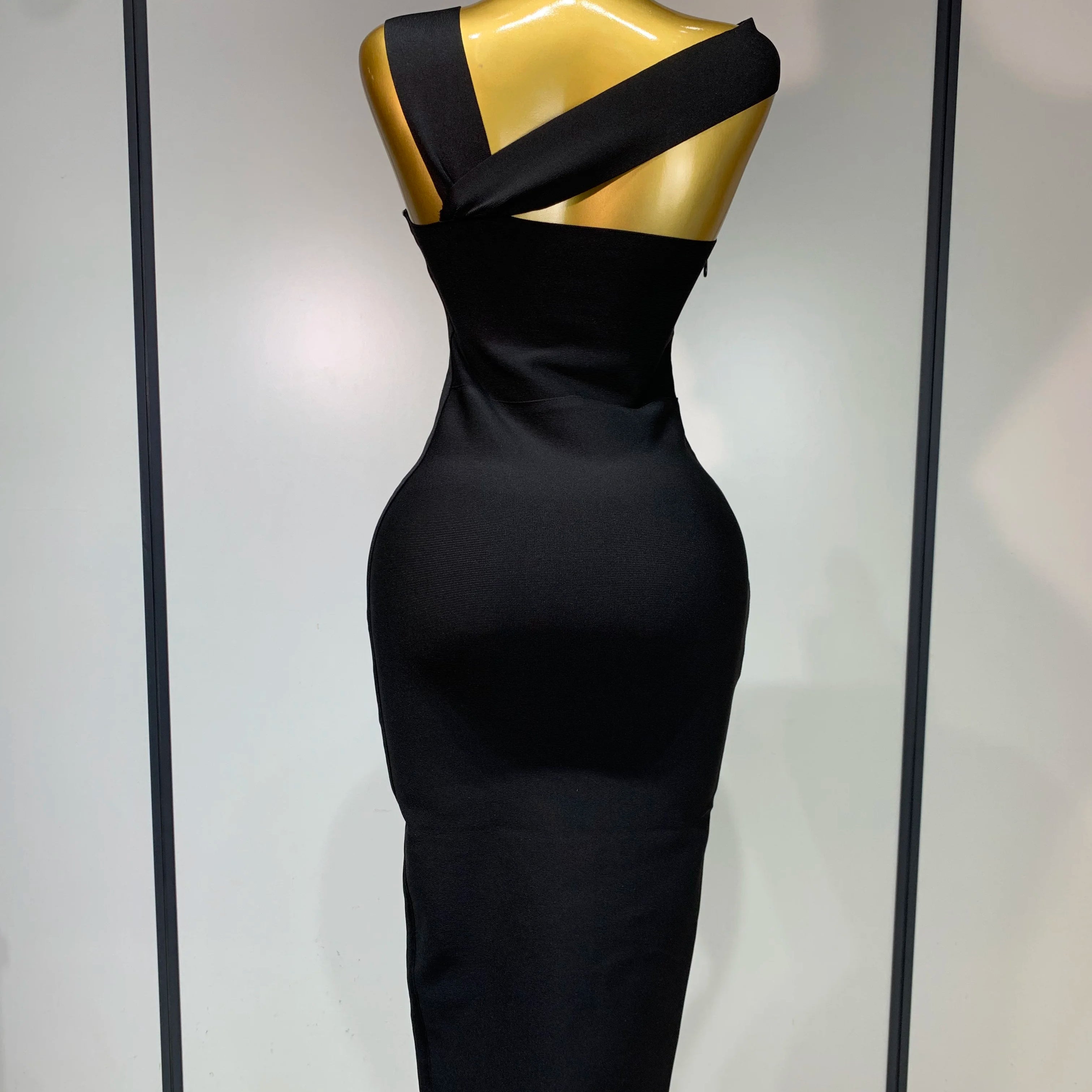 Bandage Dresses for Women 2025 Black Bodycon Dress Evening Party Celebirty Elegant Sexy Cut Out Midi Birthday Club Dresses