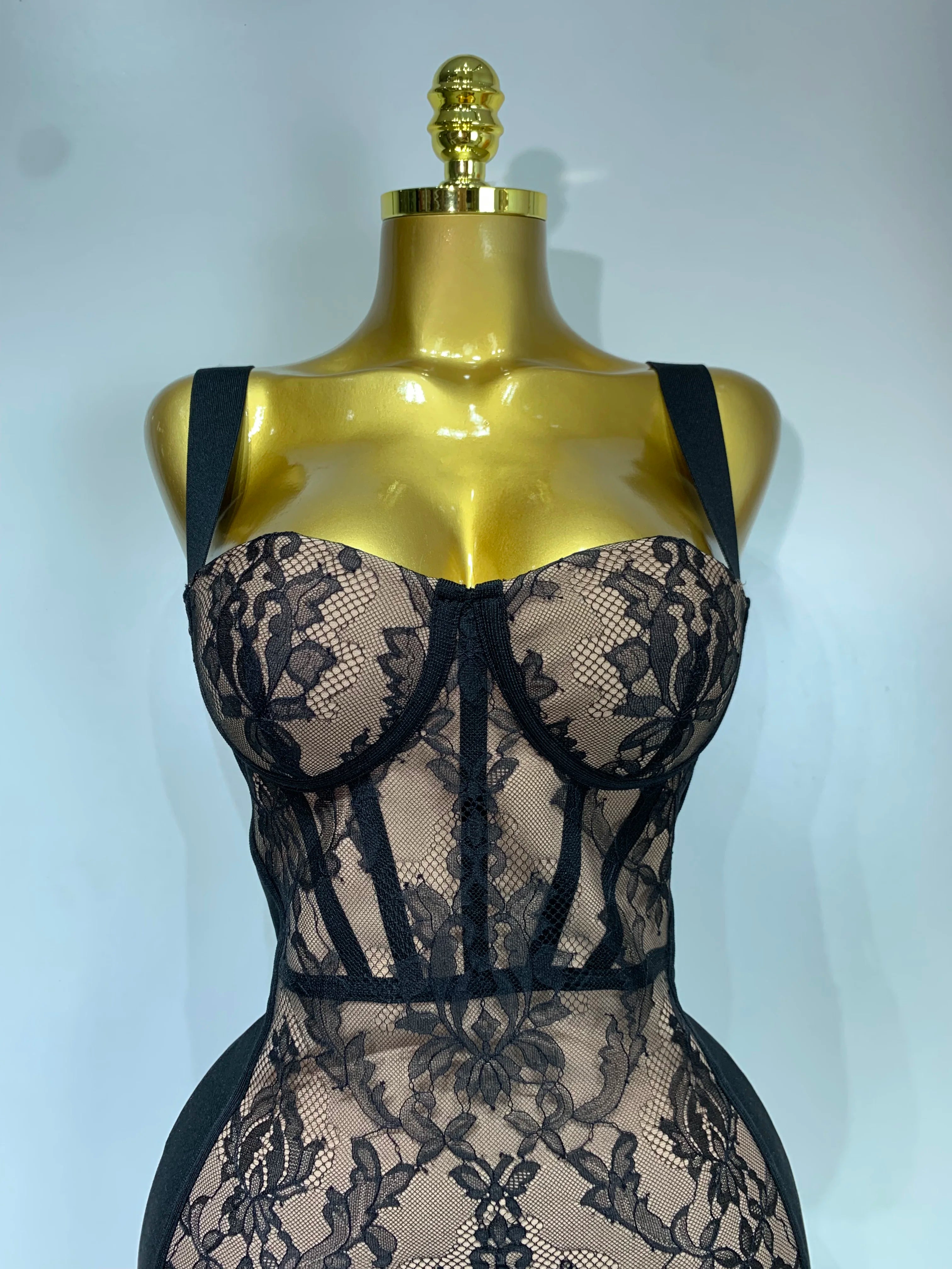 Sexy Black Lace Bodycon Bandage Dress 2025 New Arrivals Women Luxury Vintage Elegant Evening Party Dress Birthday Club Vestido