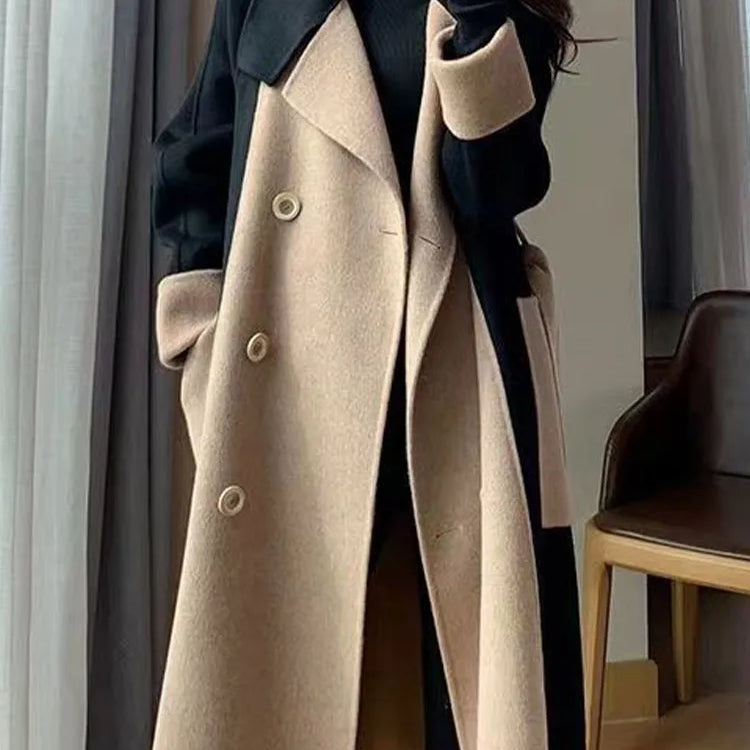 Elegant Women Woolen Coat Long Sleeve Streetwear Korean Fashion Jackets Loose Fairycore Vintage Autumn Winter Coats