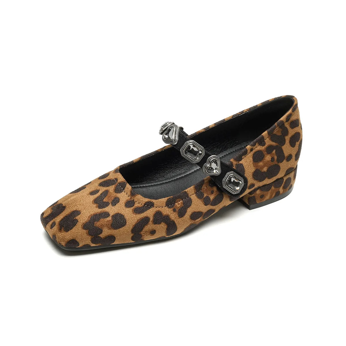 spring women's shoes Leopard print design Mary Jane shoes Women's casual high heels and boat shoes Office and party wear