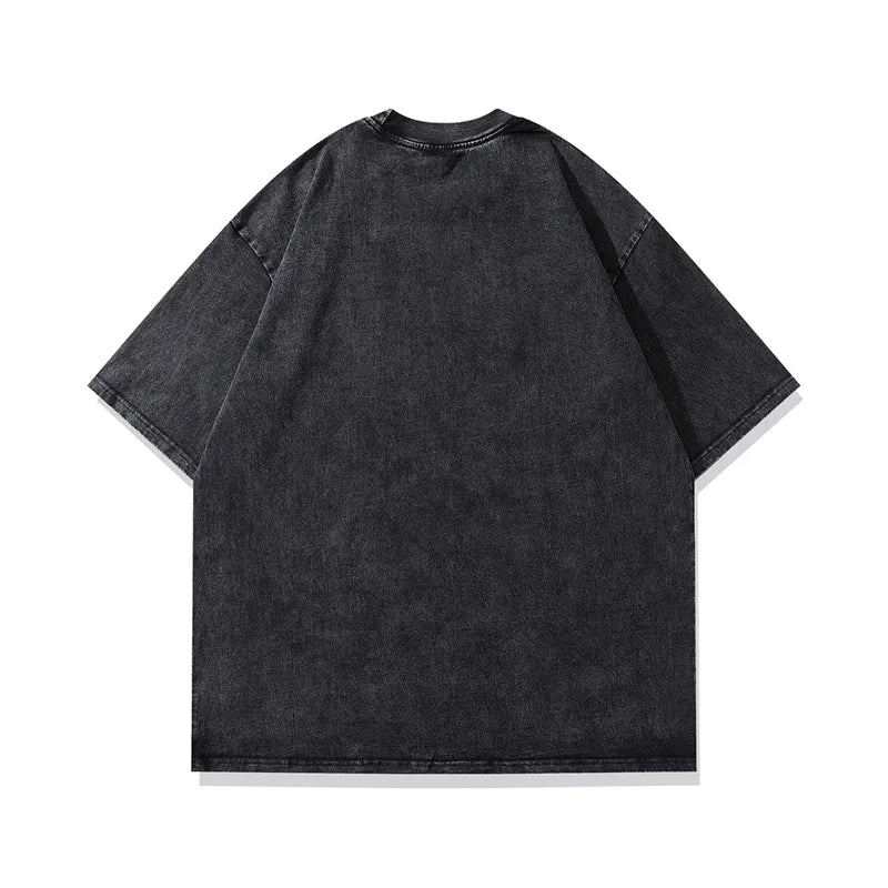 Vintage T shirt Men Cotton Anime Girl Print Short Sleeve T-shirts Oversized Streetwear Vintage Gothic Summer Tops