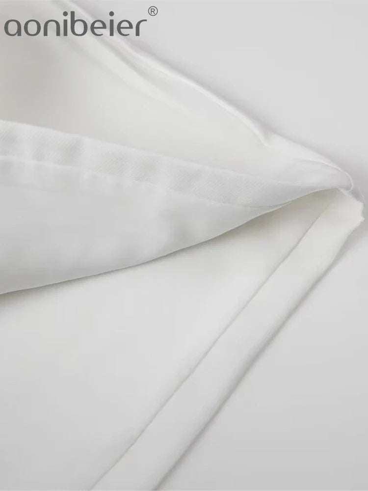 Aonibeier Y2K Extreme Short Women Mini Skirt Suits Traf Summer Flower Appliques Sleeveless Tanks Female Crop Top Sets White