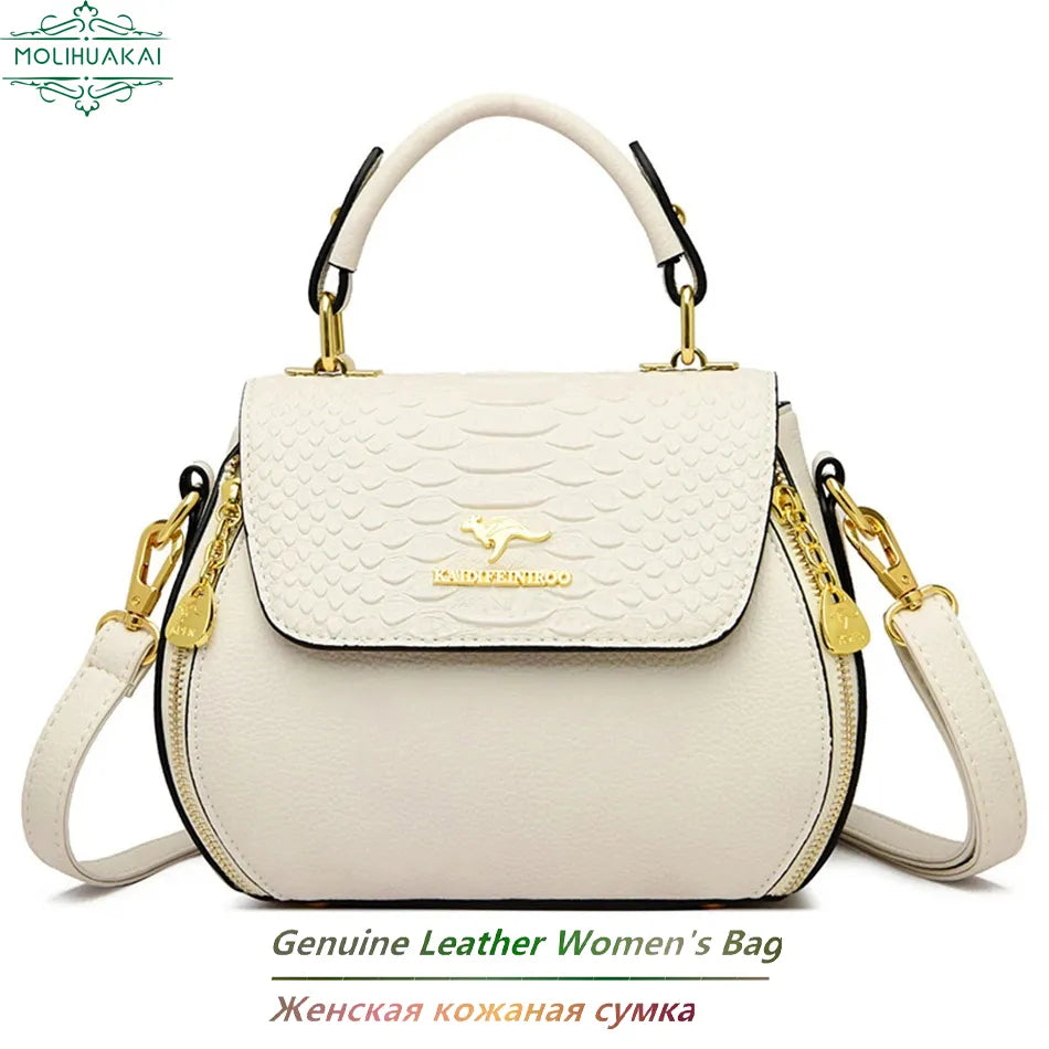 Krokotiilin nahkasuunnittelija käsilaukku naisten rento olkapäälle Crossbody Women Shopper Bag Luxury Brand Ladies Messenger Sac