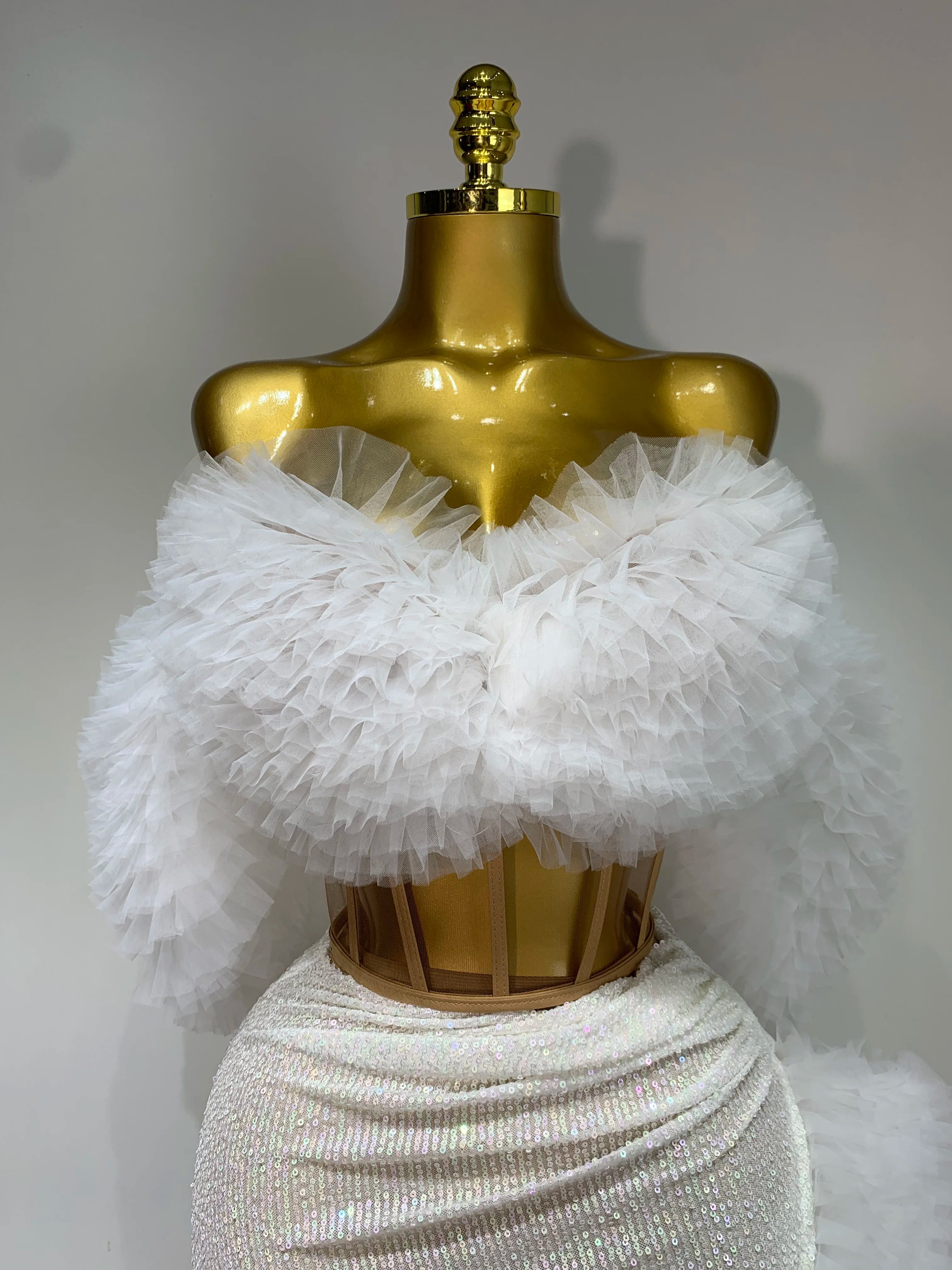 Women Elegant Sparkly Sequins Top Long Skirt Two Pieces Set Evening Party Luxury Birthday Nightclub Singer Dancer Stage Outfit