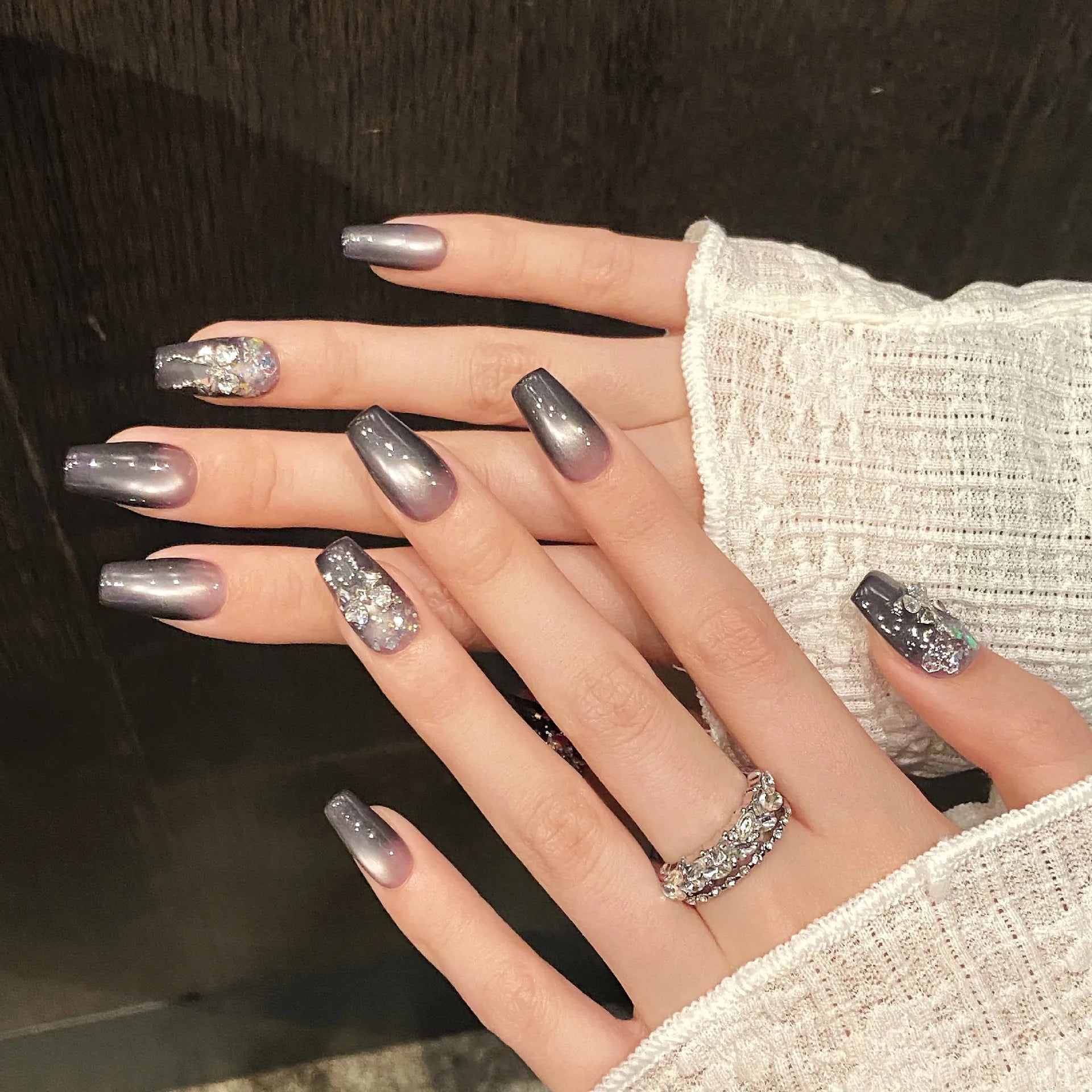 10pcs Mid-length Ballet Handmade Fake Nails Tip Cute Cartoon Candy Design Coffin False Nail Art Reusable Colorful Press on Nails