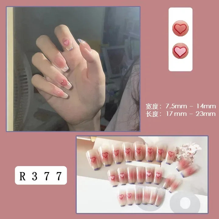 24Pcs/set French Gold Border Nail Elegant&Trendy Wearable Nails for Women Girl New Edition Removable Nail