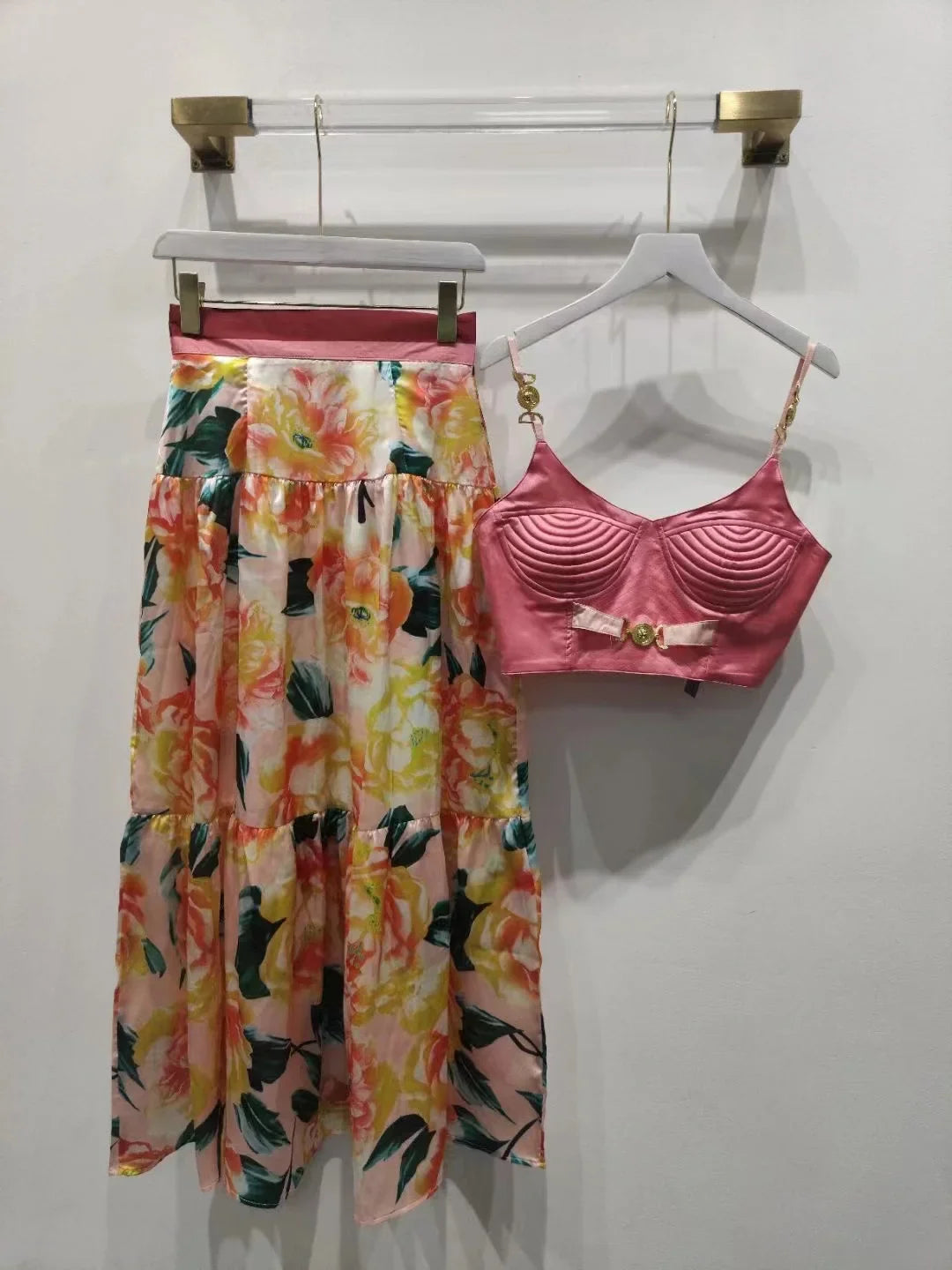 Ladies Fashion Shirt 3D Printing Corset Sexy Suspenders Womens Vest y2k Clothes New High Quality Plunge+Bustier 2 Pcs Set 2