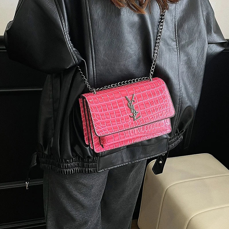 Fashion Women's Elegant Leather Shoulder Bag Luxury Handbag Classic Crossbody Tote For Stylish Ladies Look