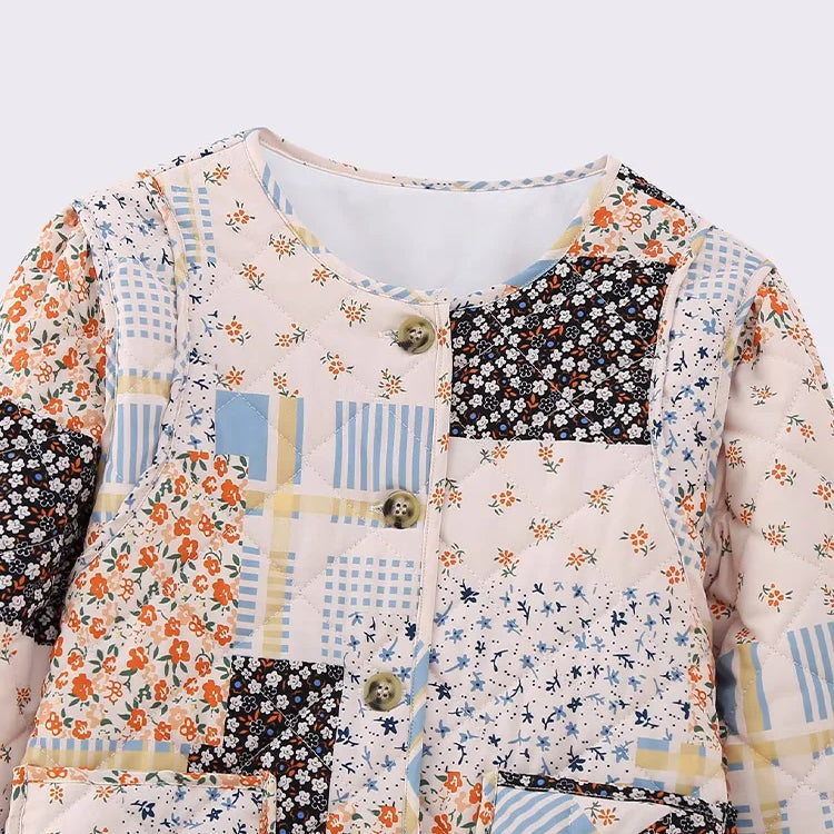 Willshela Women Fashion With Pockets Printed Single Breasted Jackets Vintage O-Neck Long Sleeves Female Chic Lady Outfits