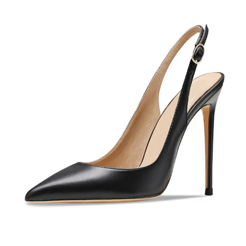 Office Lady Shoes For Women Slingback Pointed Toe Stilito Heel Wedding Shoes Women Heels Sandals Patent Leather Ladies Shoes