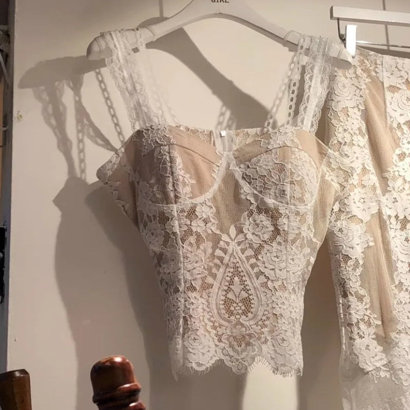 Crop Top Women Clothing Sexy Crochet Ropa Mujer Tank Slim Black Lace Shirts s & Tees Tanks Camis Blusas Summer