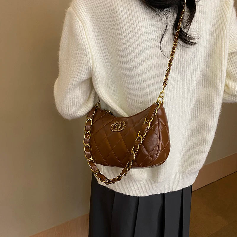 Vintage Designer Women Shoulder Bag Luxury Leather Crossbody Tote High End Handbag Classic Elegant Style