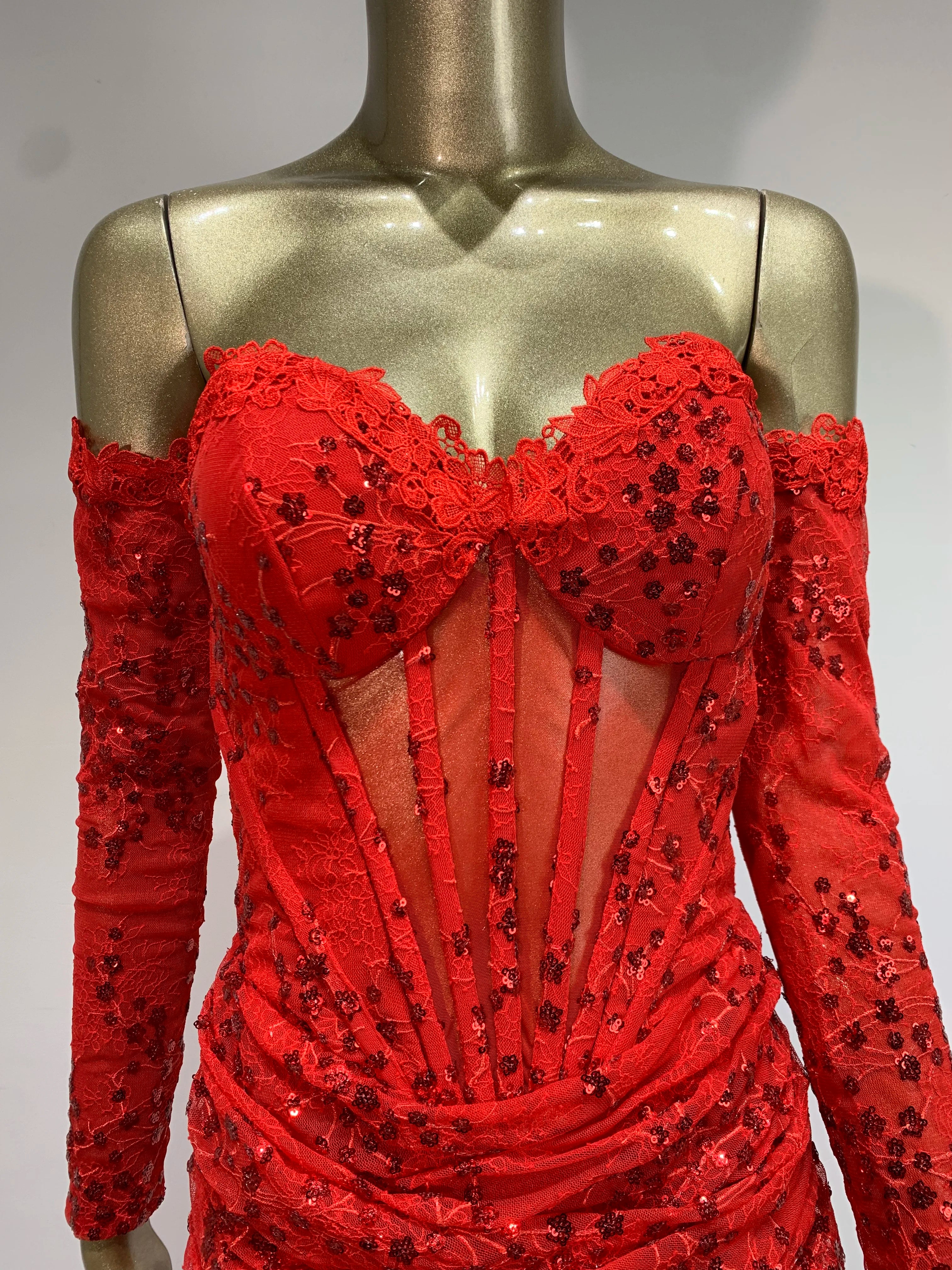 Women Summer Sexy Off Shoulder Lace Sequins Red Maxi Long Bodycon Dress 2024 Elegant Evening Party Club Dress Vestido