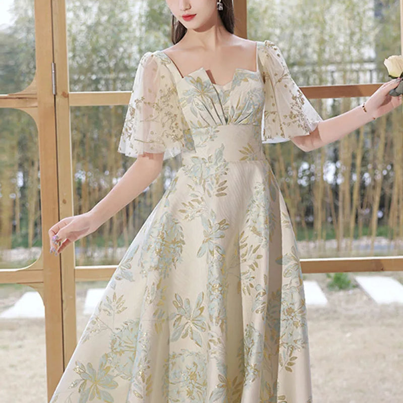 Daily Can Wear French Dress Floral Homecoming Dresses Dress Small Banquet Prom Dresses For Special Events Picture colour