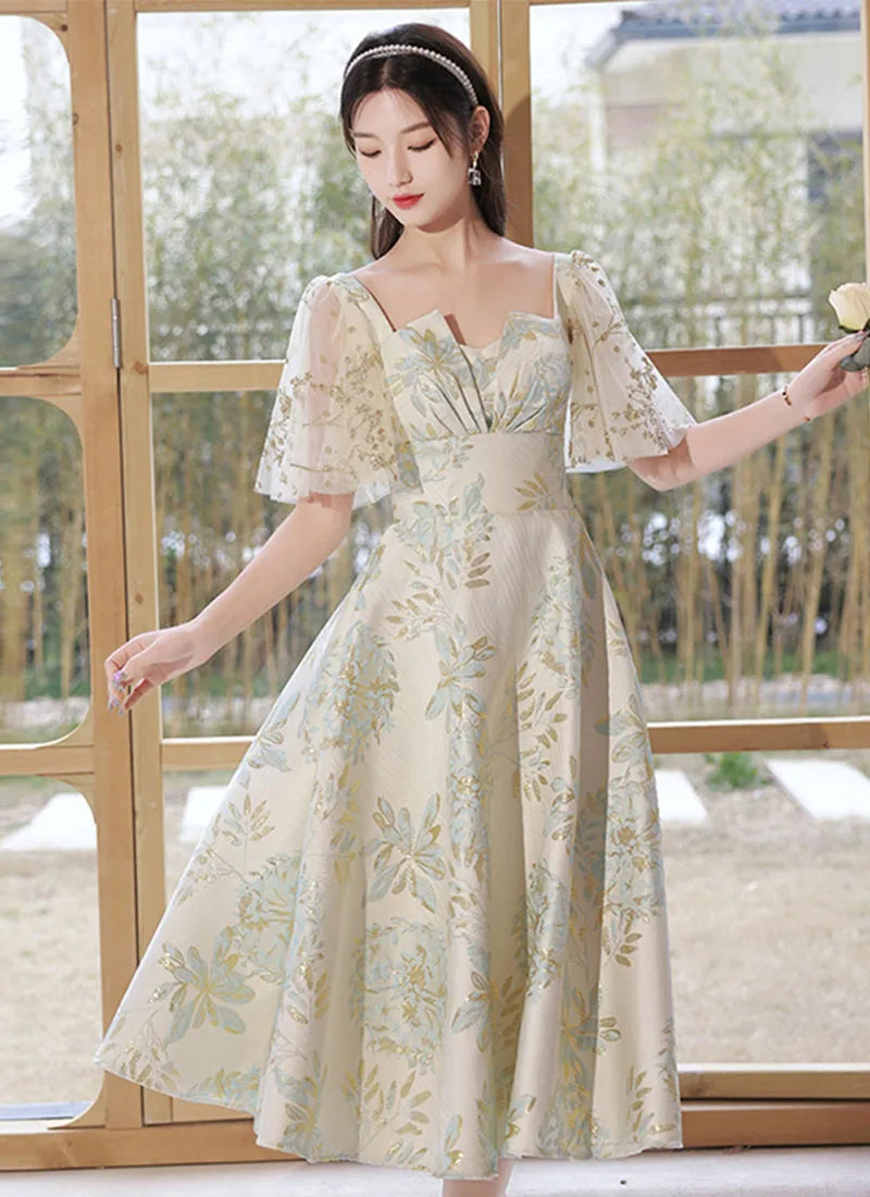 Daily Can Wear French Dress Floral Homecoming Dresses Dress Small Banquet Prom Dresses For Special Events Picture colour