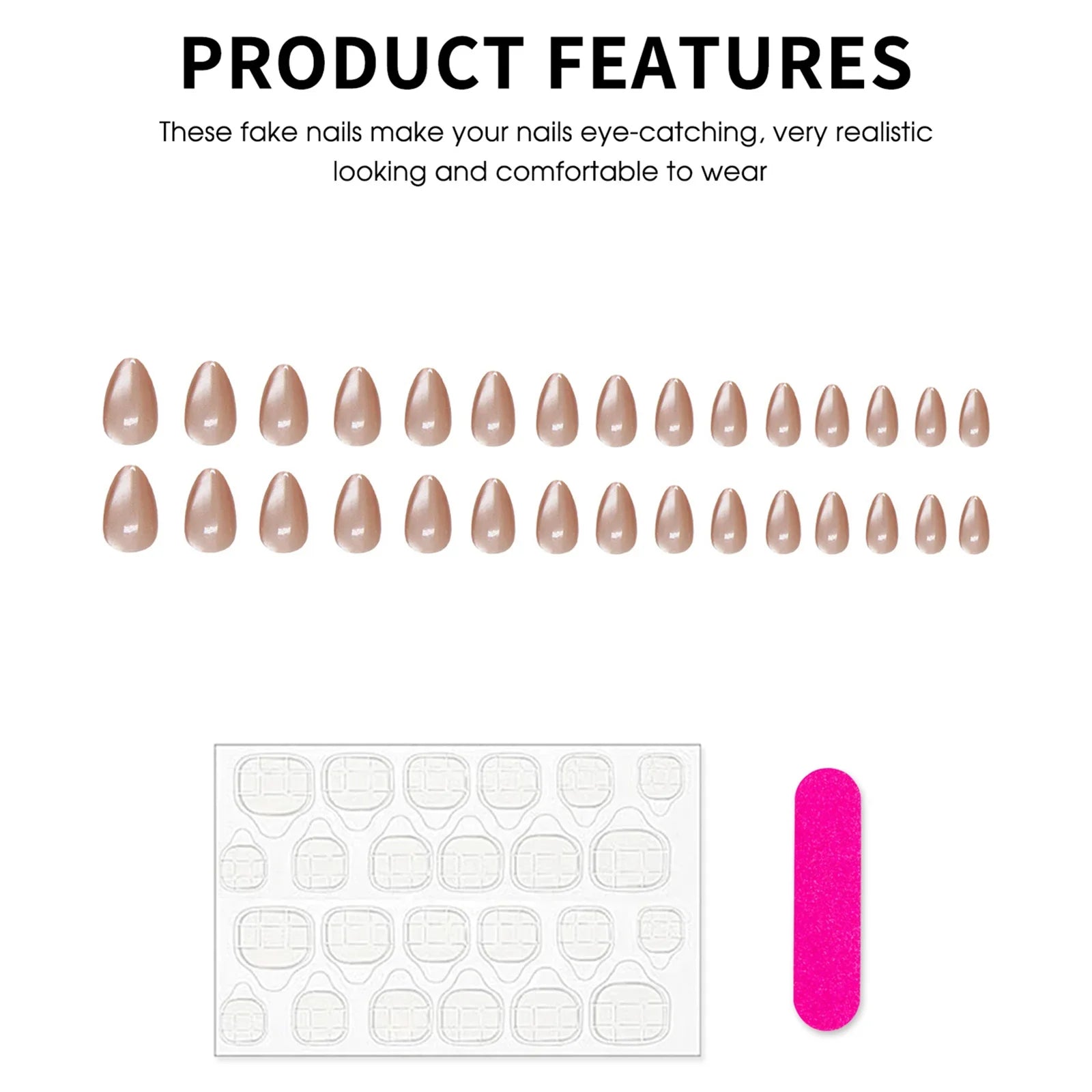 30Pcs Short Almond Fake Nails Glossy Nude Color Press On Nails Sweet Girls Daily Charm Manicure Retro Fashion False Nails Art