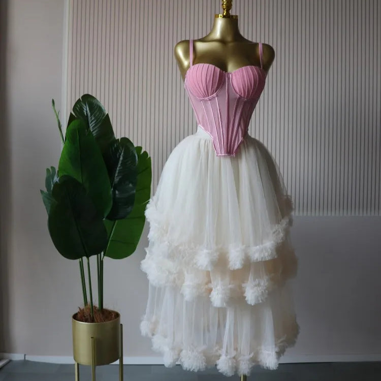 CM.YAYA Women's Dress Set Sleeveless Strap Tops and Pleated Tiered Skirts Suit Elegant Vacation Birthday Two 2 Piece Set Outfits