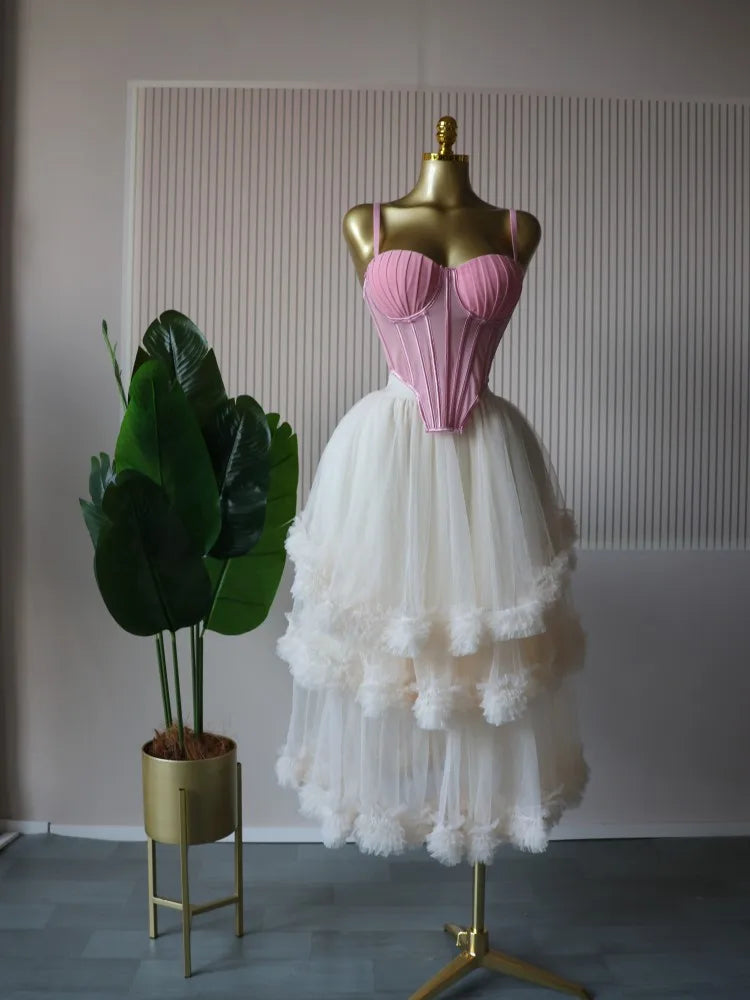 CM.YAYA Women's Dress Set Sleeveless Strap Tops and Pleated Tiered Skirts Suit Elegant Vacation Birthday Two 2 Piece Set Outfits