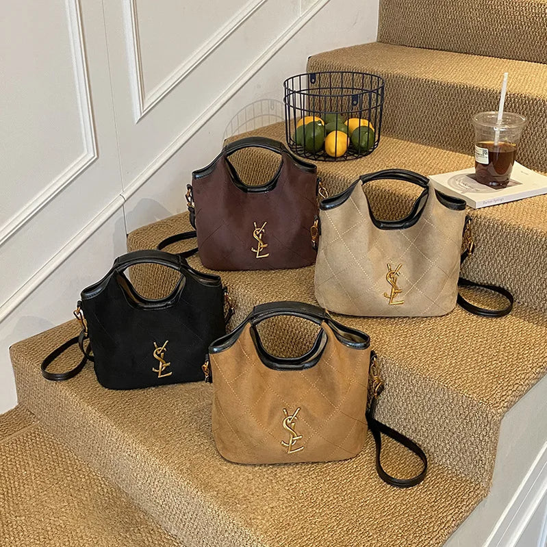 2025 Fall Winter Bucket Bag, Trendy Vintage Inspired Shoulder Bag, Chic Crossbody Purse for Women, Must-Have Stylish Tote