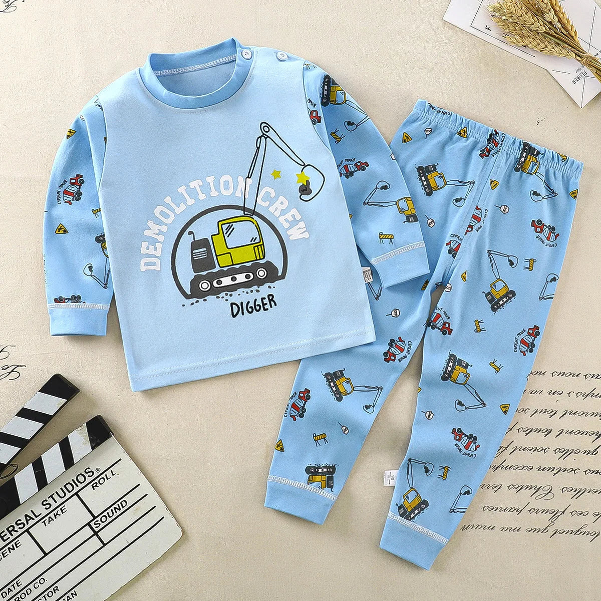 Kids Clothes Children Sets Children's Clothing Boys Girls Cotton Autumn winter Clothing Pants Sleepwear Underwear Christmas Gift Style8