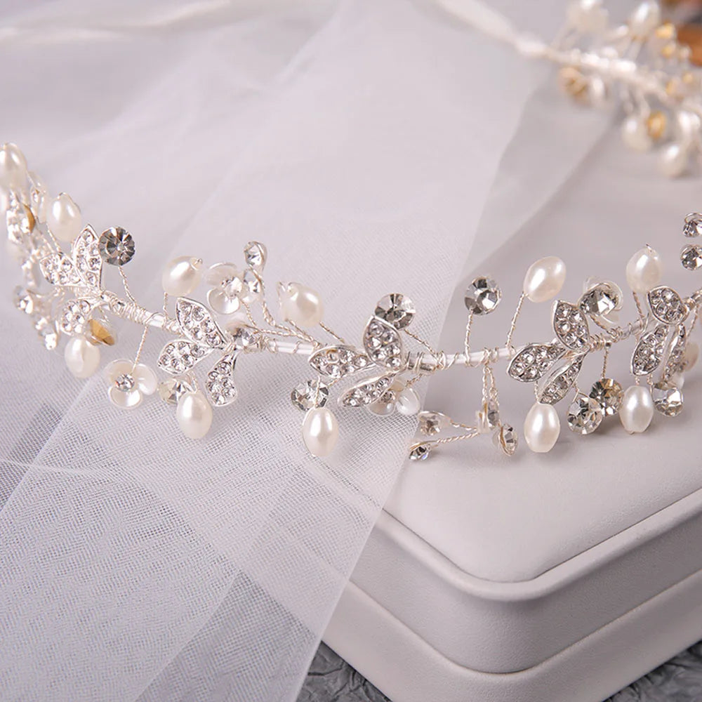 Wedding Hair Accessories Crystal Pearl Hair Belt Wedding Bridal Hair Ornaments Hair Jewelry bride Headdress Headbands
