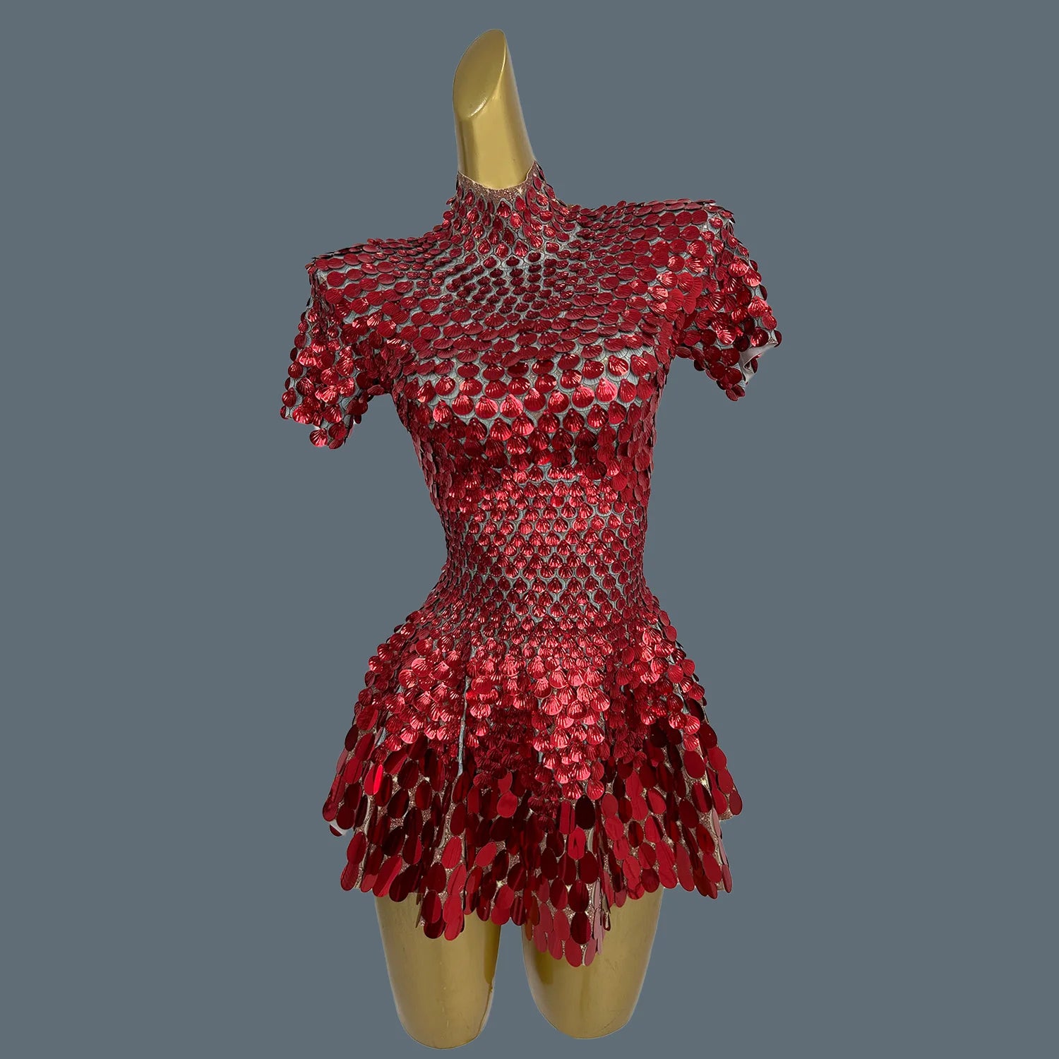 Sparkly Sequins Latin Dress Stage Wear Celebrate Birthday Prom Short Dress Nightclub Stage Performance Dance Costume Jinsique