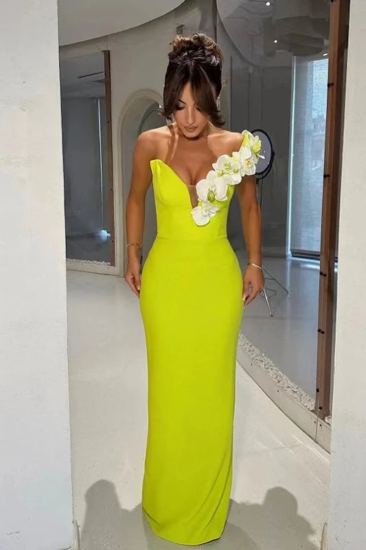 Women Sexy Off the Shoulder Florals Bodycon Bandage Long Dress Fashion Celebrate Evening Party Nightclub Dress