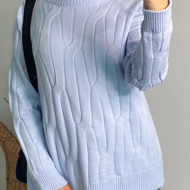 Knitted Pullover Sweater Turtleneck Women Elegant Oversized Thick Jumpers Autumn Warm High Neck Women Sweater Oversize Pullover