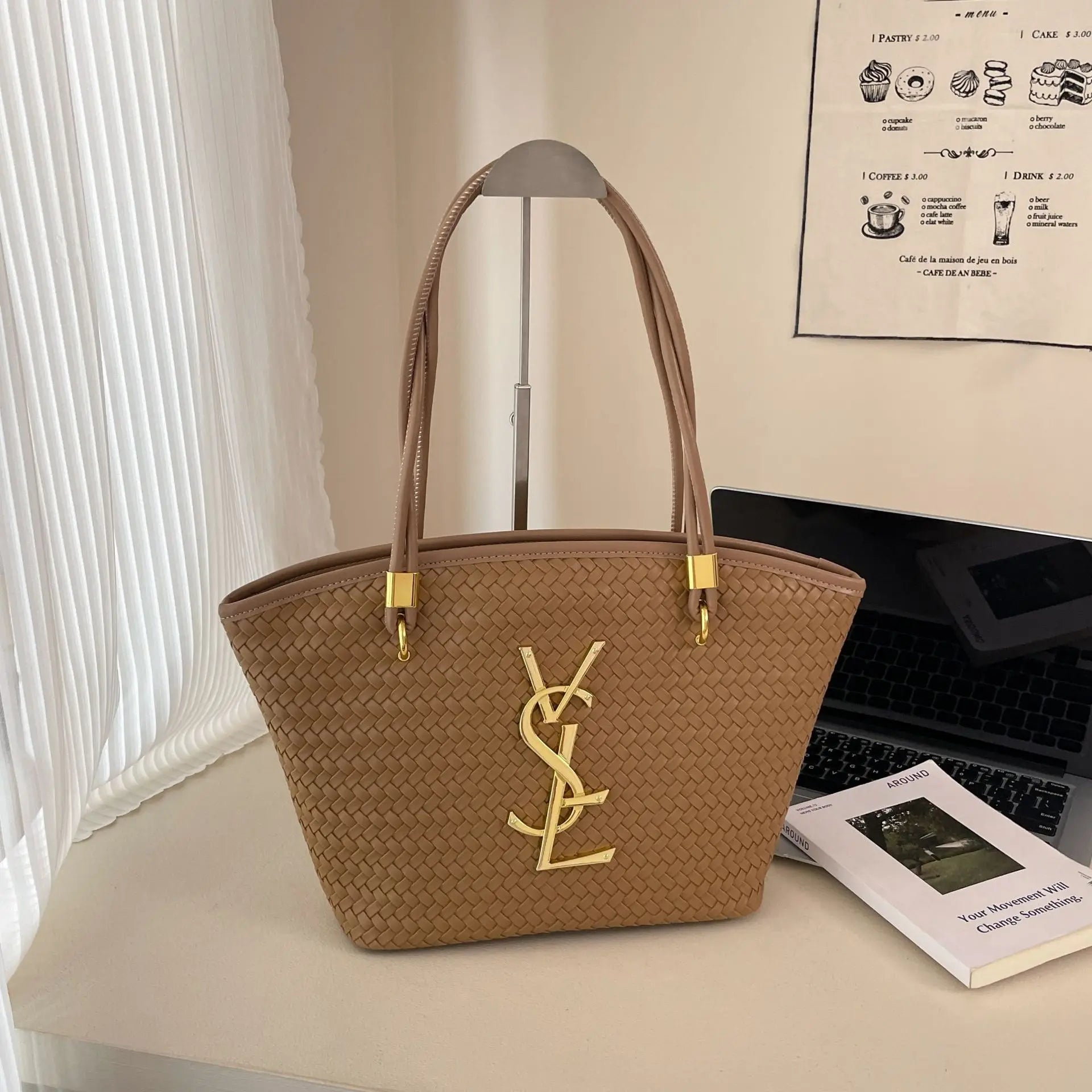 Elegant Work Tote for Women, 2025 Large Capacity Shoulder Bag, Premium Leather Office Purse, Sophisticated & Spacious