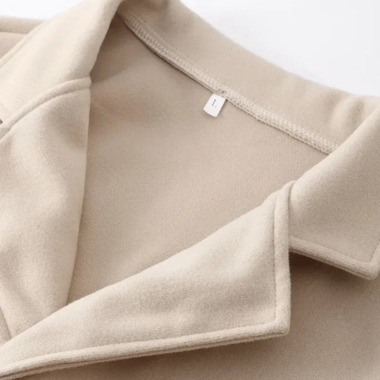 Thick Female Trench Warm Jackets Turn-down Collar Long Puff Sleeve Clothes Autumn Elegant Belt Coat Women Chic Midi Top