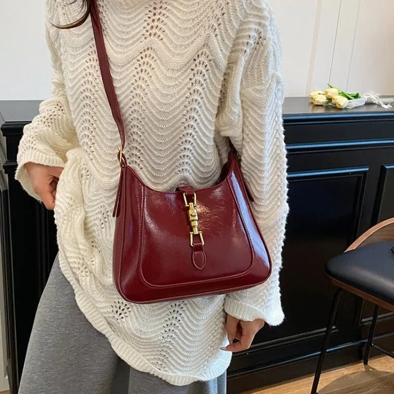 Women's Luxury Leather Fashion Classic Tote Bag Elegant Designer Shoulder Crossbody Handbag For Modern Dressing