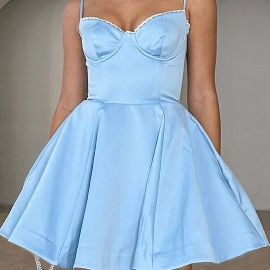 Suninheart Summer Elegant A Line Dress Lovely Floral Print Tulle Skirt Dress Casual Holiday Party Dresses Women 2024 New Arrival