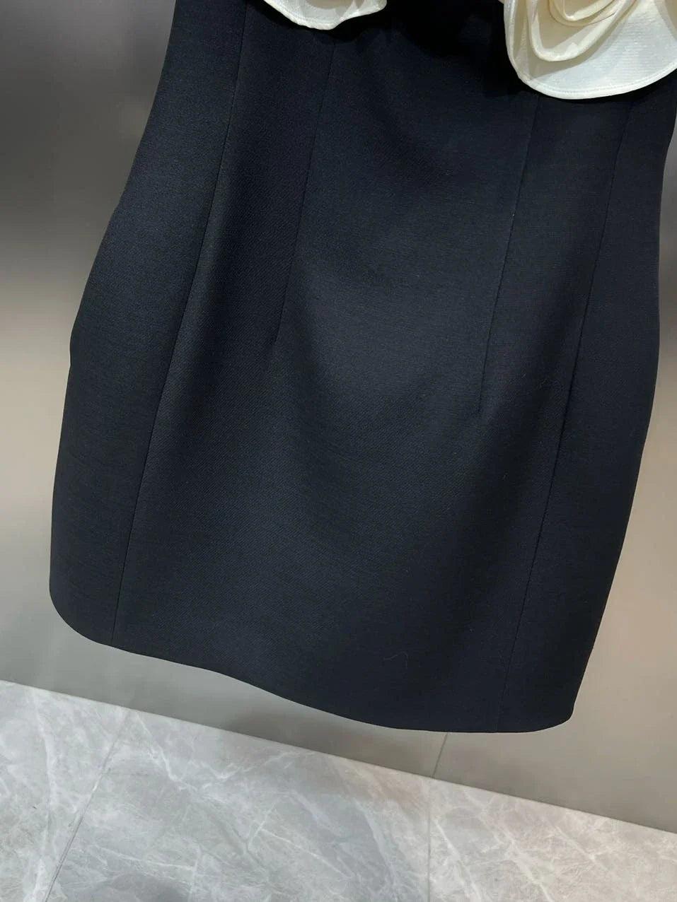 PREPOMP Spring New Arrival Sleeveless Petals Appliques Design Contrast Color Slim Waist Short Dress Women GM986